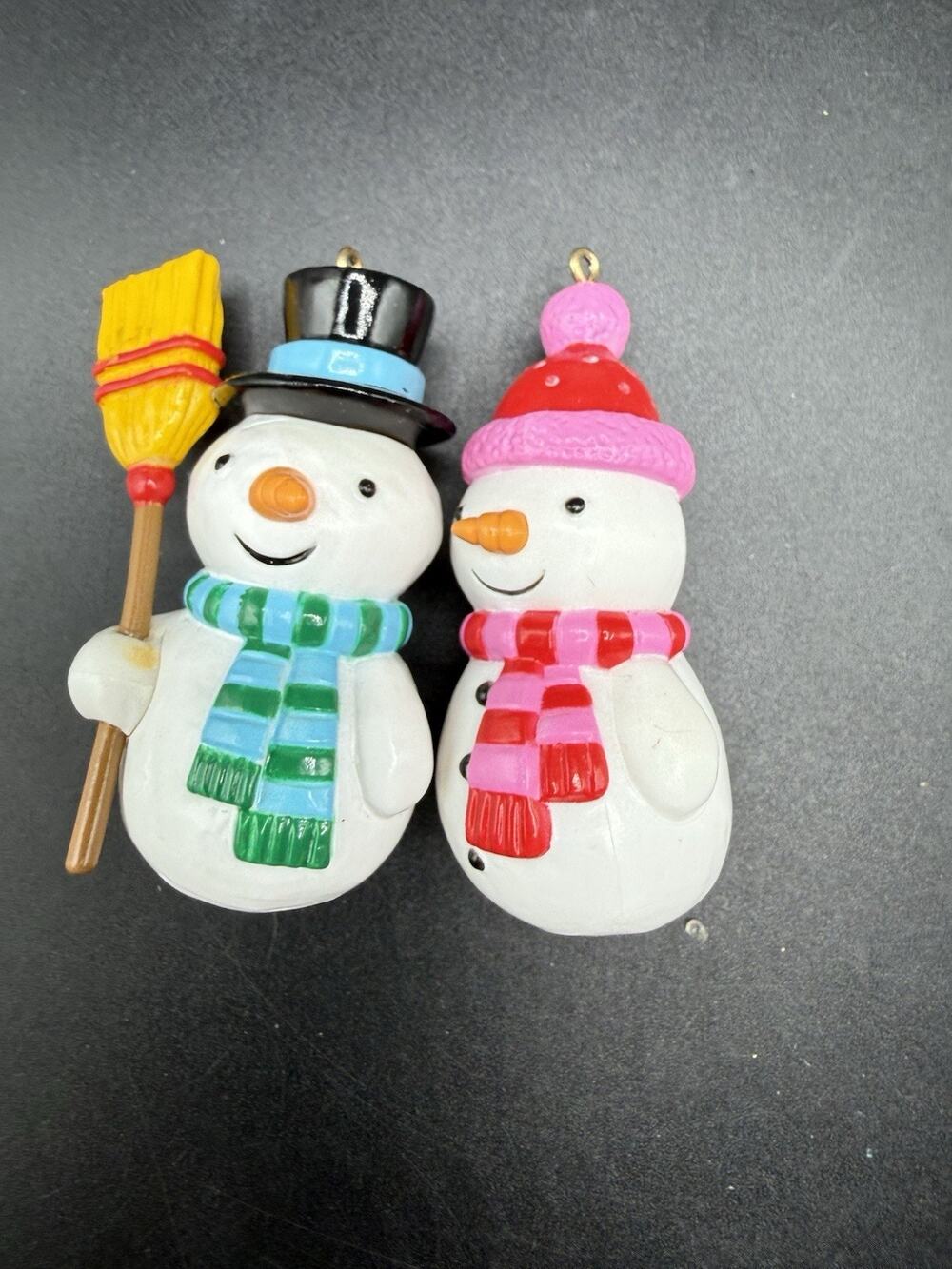 Christmas Hallmark Ornaments Salt and Pepper Snowmen-Sharon Visker No Box LO22